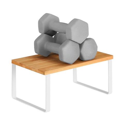 Avilia Set 2 Ripiani in Bambù con Struttura in Metallo Effetto Legno Design Moderno Salvaspazio e Multiuso Ean 8056819050103