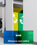 Set borse raccolta differenziata in PVC autoportante e lavabile in elegante soggiorno - Contenitori colorati per carta, plastica e vetro ideali per organizzare i rifiuti domestici in modo ecologico