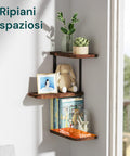 Scaffale a Muro 3 Ripiani da 3Kg Max – Stile Rustico con Design Modulare