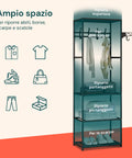 Ampio spazio per riporre abiti lunghi, borse, scarpe e scatole con ripiano superiore portaoggetti, capacità 4,5kg per ripiano