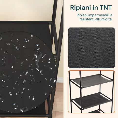 Ripiani in TNT impermeabili e resistenti all'umidità con gocce d'acqua che scivolano via, materiale durevole per uso quotidiano