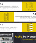 Scaffale Modulare con Struttura in Metallo e 4-5 Ripiani MDF Resistenti