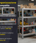 Scaffale Modulare con Struttura in Metallo e 4-5 Ripiani MDF Resistenti