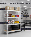 Scaffale Modulare con Struttura in Metallo e 4-5 Ripiani MDF Resistenti