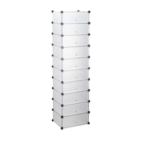 Scarpiera Multiuso 10 Ripiani Modulabili 40x17x10cm per Casa e Ufficio