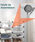 Scarpiera Multiuso 10 Ripiani Modulabili 40x17x10cm per Casa e Ufficio