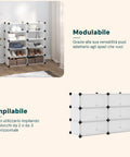 Scaffale Salvaspazio 10 Ripiani Impilabili Resistenti per Ogni Ambiente
