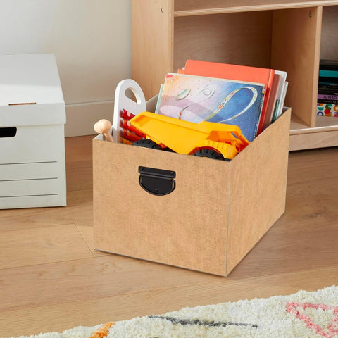 Scatole Organizer Beige Effetto Juta con Manici in Set da 4 Formati Ean-3560231537739