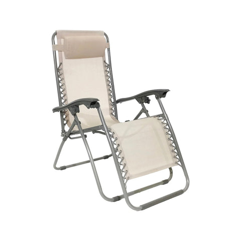 Sdraio da esterno richiudibile idrorepellente con struttura in acciaio 175x65cm, supporta fino a 150kg, beige elegante