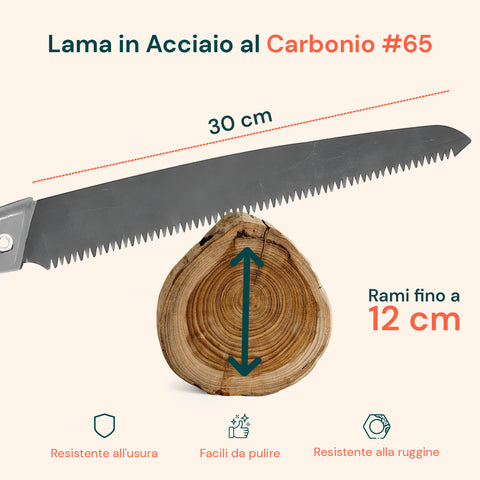 Sega da Potatura in Acciaio con Manico Ergonomico Fodero 46cm