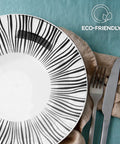 Avilia-Servizio Set 18 Piatti da Tavola in Porcellana Bianca Decorati Stile Union Moderni Ean-8056897153024