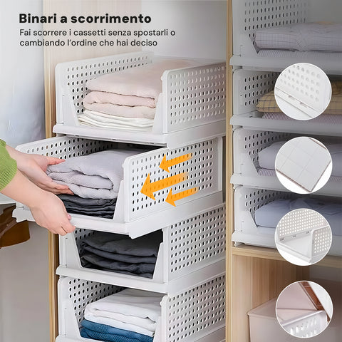Avilia Set 3 Contenitori Cassetti Multiuso Portaoggetti Impilabili e Richiudibili i Ean 8056819050172