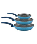 Avilia Padelle Antiaderenti Gaia Alluminio Blu con Fondo a Induzione Set 3 Pezzi con Manico Ergonomico Ean-8056819042856