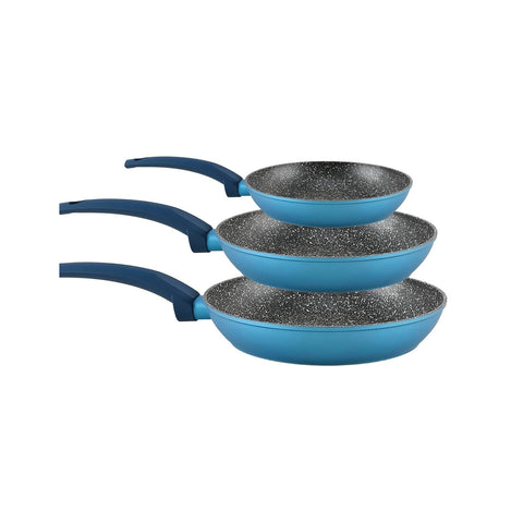 Avilia Padelle Antiaderenti Gaia Alluminio Blu con Fondo a Induzione Set 3 Pezzi con Manico Ergonomico Ean-8056819042856