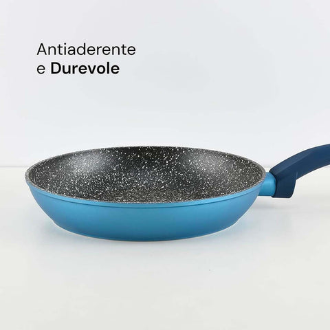 Avilia Padelle Antiaderenti Gaia Alluminio Blu con Fondo a Induzione Set 3 Pezzi con Manico Ergonomico Ean-8056819042856