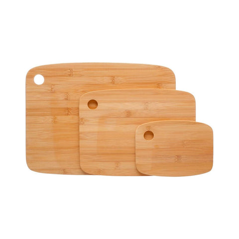 Lot de 3 Planches à Découper en Bambou Tailles Assorties avec Trou de Suspension et Facile à Nettoyer