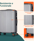 Set 3 Trolley Con Manico Telescopico E Ruote 56/66/76cm Argento