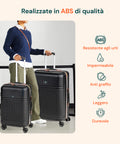 Set Valigie 3 Pezzi ABS – Trolley 55/66/76cm e Beauty Case