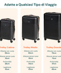 Set Valigie 3 Pezzi ABS – Trolley 55/66/76cm e Beauty Case
