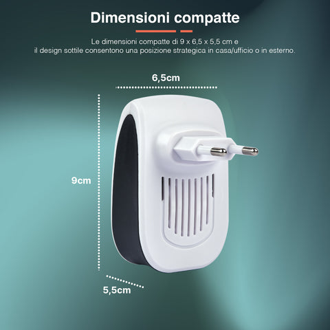 Wintem Repellente Ultrasuoni Elettrico Non Tossico per Zanzare, Topi e Insetti fino a 12 mq - Set da 6 Ean-8052286430813