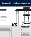 Set Tavolo Pieghevole a Valigetta con 4 Sedie in Acciaio Verniciato Antracite Horeca Ean-8023755053482