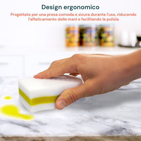 Set 3 Spugne Magic Eraser Multiuso Pulizia Profonda per Cucina, Forni, Bagno, Fornelli e Superfici Dure o Delicate Ean- 5053249244068