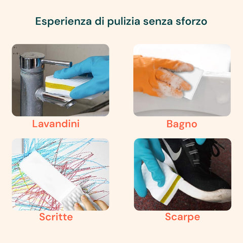Set 3 Spugne Magic Eraser Multiuso Pulizia Profonda per Cucina, Forni, Bagno, Fornelli e Superfici Dure o Delicate Ean- 5053249244068