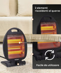 Wintem Makalu Stufa al Quarzo 400-800W con 2 Intensità e Base Antiribaltamento Autoportante Doppio Elemento Riscaldante Ean-8052286431278