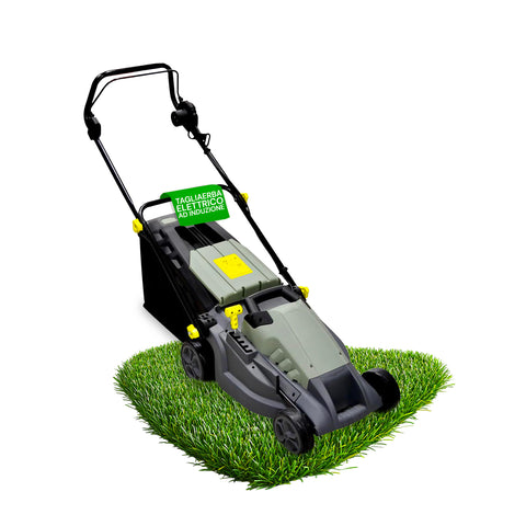 Tondeuse électrique 1600W avec réglage de la hauteur, moteur AC et roues XL