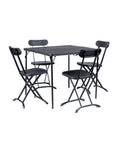 Set Tavolo Pieghevole a Valigetta con 4 Sedie in Acciaio Verniciato Antracite Horeca Ean-8023755053482
