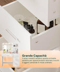 Scrivania con Specchio e Luci LED 3 Tonalità Naturale, Calda, Fredda per Make-Up e Organizzazione