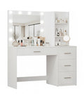 Scrivania con Specchio e Luci LED 3 Tonalità Naturale, Calda, Fredda per Make-Up e Organizzazione