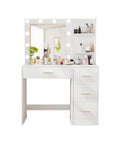 Scrivania con Specchio e Luci LED 3 Tonalità Naturale, Calda, Fredda per Make-Up e Organizzazione