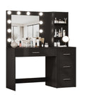 Scrivania con Specchio e Luci LED 3 Tonalità Naturale, Calda, Fredda per Make-Up e Organizzazione
