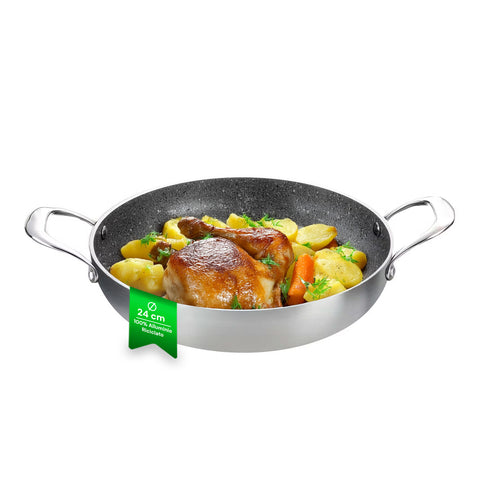 Faitout évasé haut en aluminium satiné recyclé – Ø 24/28/32 cm