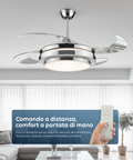Ventilatore Da Soffitto 4 Pale A Scomparsa Con Luce E Telecomando 35w