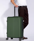 Set 3 Trolley Con Manico Telescopico E Ruote 56/66/76cm Verde