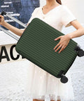 Set 3 Trolley Con Manico Telescopico E Ruote 56/66/76cm Verde