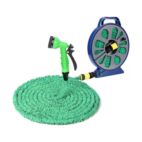 Mahuka Tuyau D'Arrosage Extensible 15m Avec Pistolet 7 Fonctions Et Distributeur