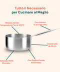 Casseruola Alta in Alluminio 16/20/24 cm con Manico Inox – Forno e Gas