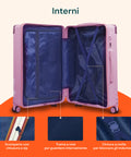 Valigie Trolley Rosa 56-66-76 cm in ABS con Doppie Ruote Girevoli