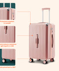 Valigie Trolley Rosa 56-66-76 cm in ABS con Doppie Ruote Girevoli