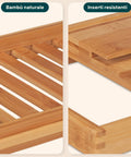 Vassoio Vasca da Bagno in Bambù Estensibile Design Naturale
