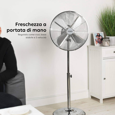 Wintem Ventilatore con Piantana LUXVENTSilenzioso 50W con 3 Velocità  e Oscillazione Regolabile