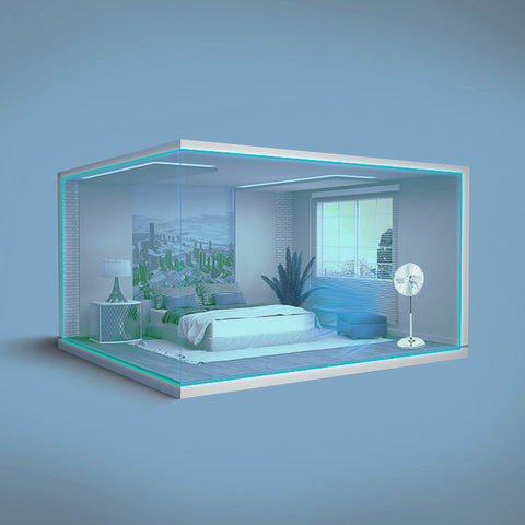 Wintem Ventilatore con Piantana LUXVENTSilenzioso 50W con 3 Velocità  e Oscillazione Regolabile
