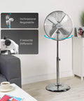 Wintem Ventilatore con Piantana LUXVENTSilenzioso 50W con 3 Velocità  e Oscillazione Regolabile