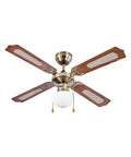 Ventilatore da Soffitto 60w con 4 Pale in Legno, 3 Velocità e Luci Integrate