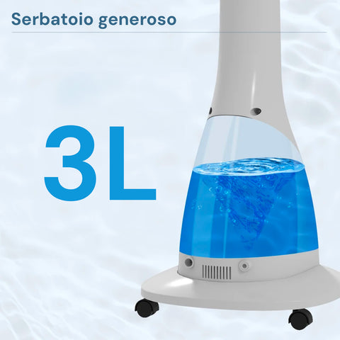 Ventilatore Nebulizzatore a Colonna 90W 3L, 5 Pale, Timer Regolabile Bianco -DCG-Ean-8052780961295