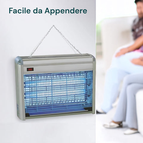 Zanzariera elettrica facile da appendere con catena inclusa, installazione semplice a parete o soffitto in qualsiasi ambiente