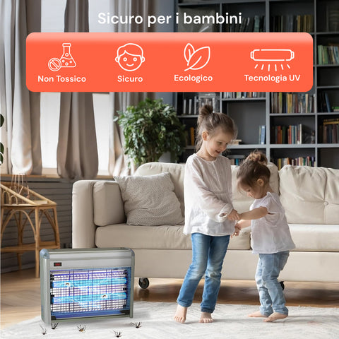 Zanzariera sicura per bambini, non tossica ed ecologica con tecnologia UV, protezione completa per tutta la famiglia in soggiorno